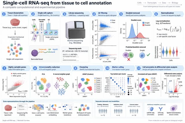 Single-cell RNA-seq from tissue to cell annotation
