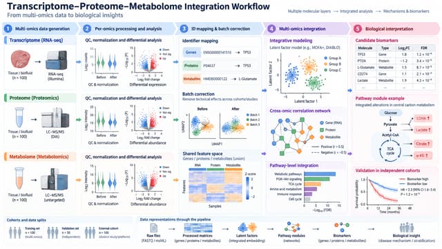 Transcriptome-proteome-metabolome integration workflow