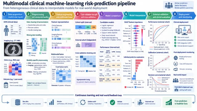 Multimodal clinical machine-learning risk-prediction pipeline